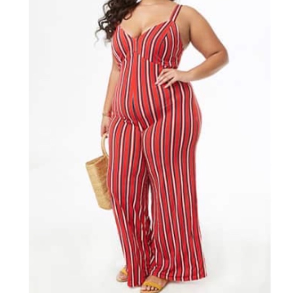 Forever21 Striped Jumpsuit
